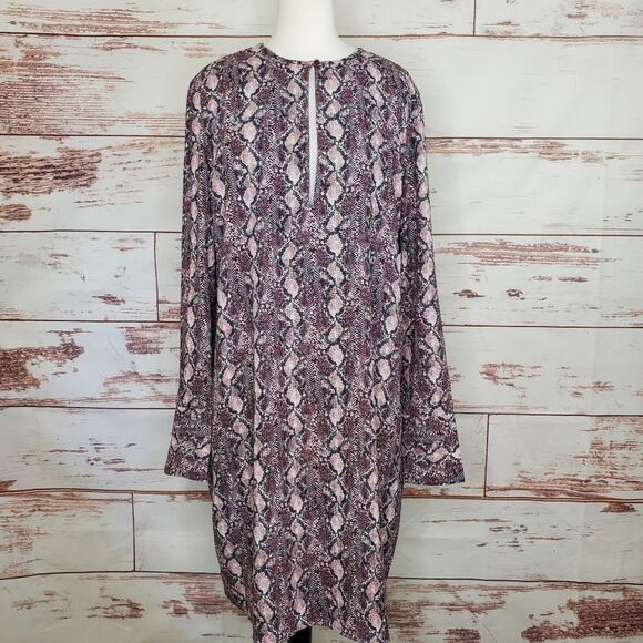 NWT Equipment Bonnie Dress Shift Snake Print Size Large - Picture 1 of 8